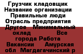 Грузчик-кладовщик › Название организации ­ Правильные люди › Отрасль предприятия ­ Другое › Минимальный оклад ­ 26 000 - Все города Работа » Вакансии   . Амурская обл.,Магдагачинский р-н